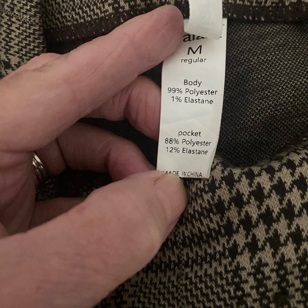 Plaid High-Waisted Slacks with Button Detail - Picture 4 of 4